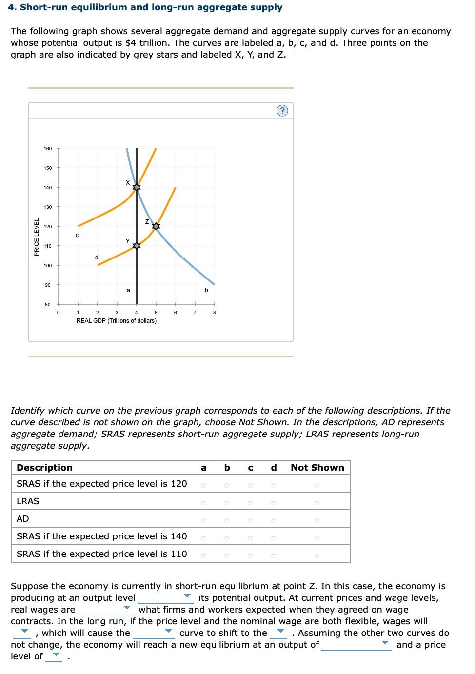 Solved 4 Short Run Equilibrium And Long Run Aggregate Chegg