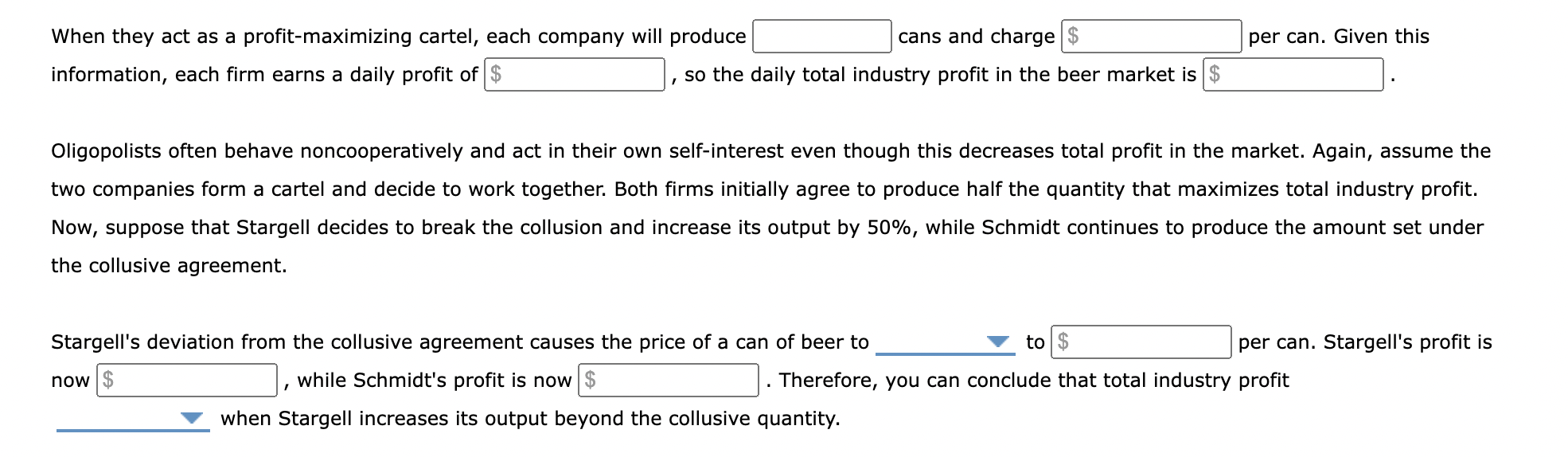 Solved 2 Deviating From The Collusive Outcome Stargell And Chegg