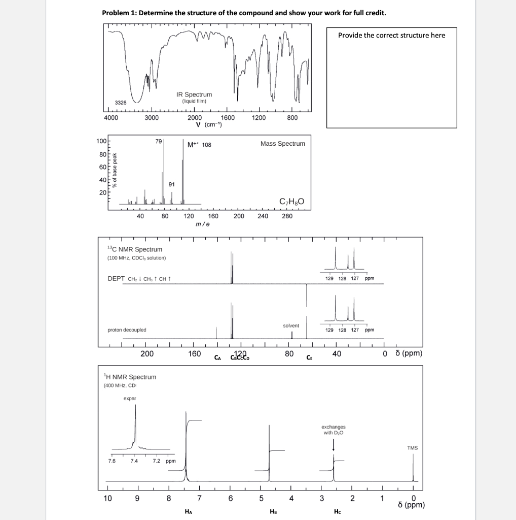 Solved Chem Combined Spectroscopy Problems Worksheet Chegg