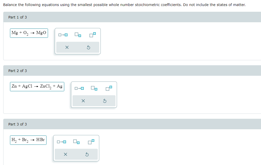 Solved Balance The Following Equations Using The Smallest Chegg