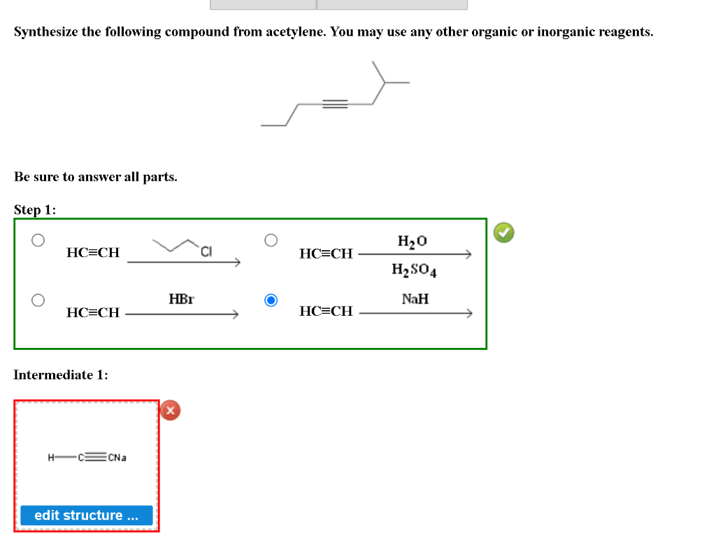 Solved Synthesize The Following Compound From Acetylene You Chegg