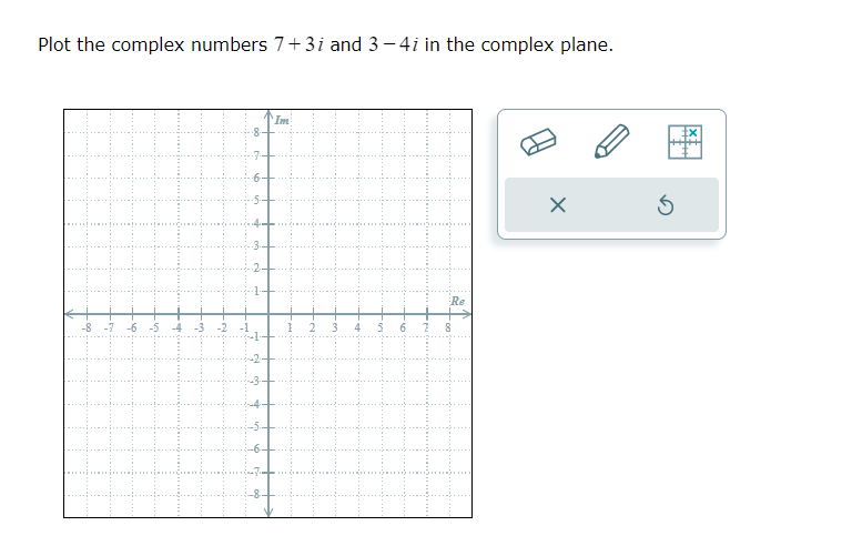 Solved Plot The Complex Numbers 7 3i And 34i In The Complex Chegg