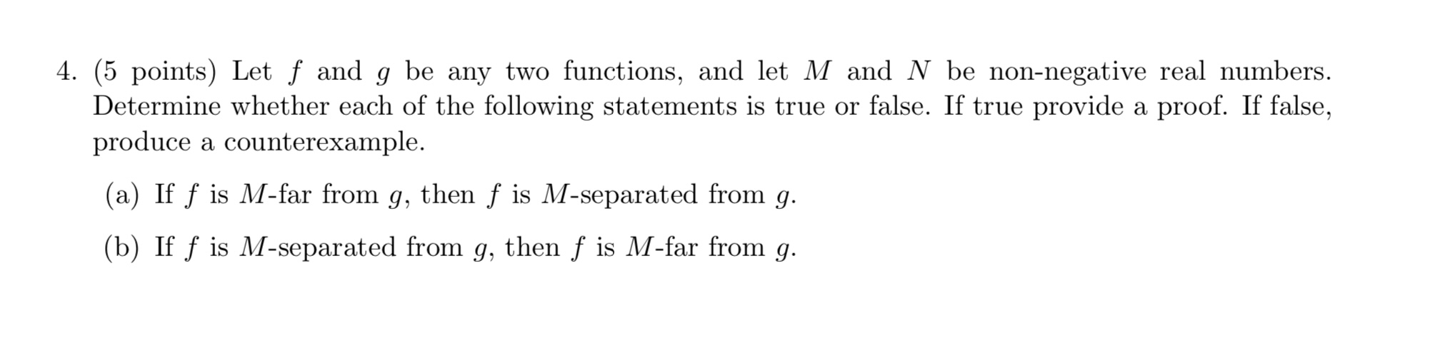 5 Points Let F And G Be Any Two Functions And Chegg