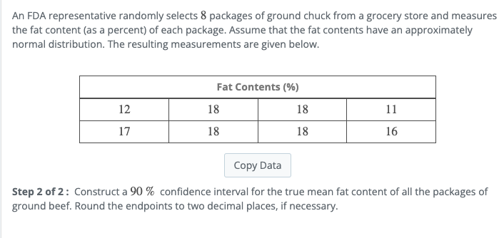 Solved An FDA Representative Randomly Selects 8 Packages Of Chegg