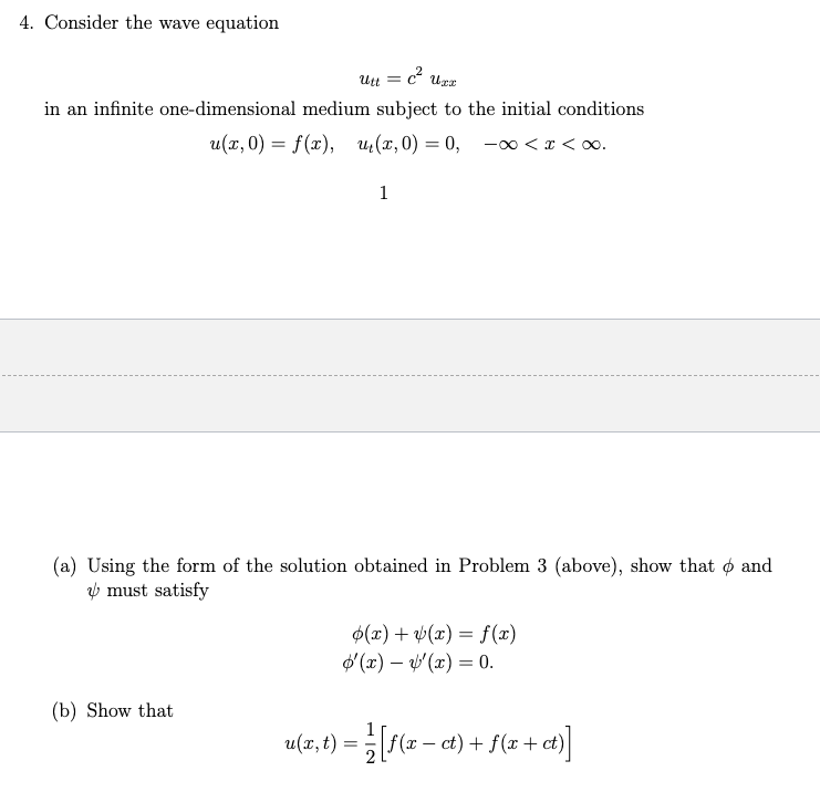 Solved Consider The Wave Equation Utt C Uxx In An Chegg