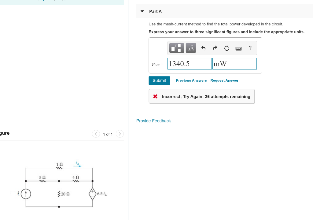 Solved Part A Use The Mesh Current Method To Find The Total Chegg