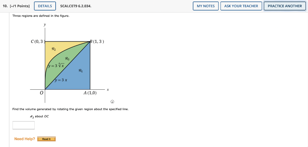 Solved Find The Volume Generated By Rotating The Given Chegg