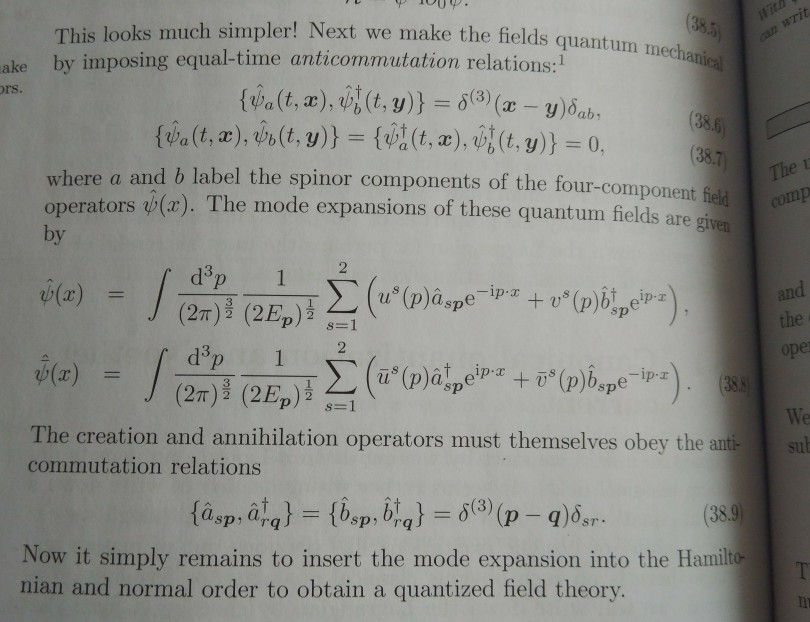 Solved Problem Verifying The Field Operator Commutation Chegg