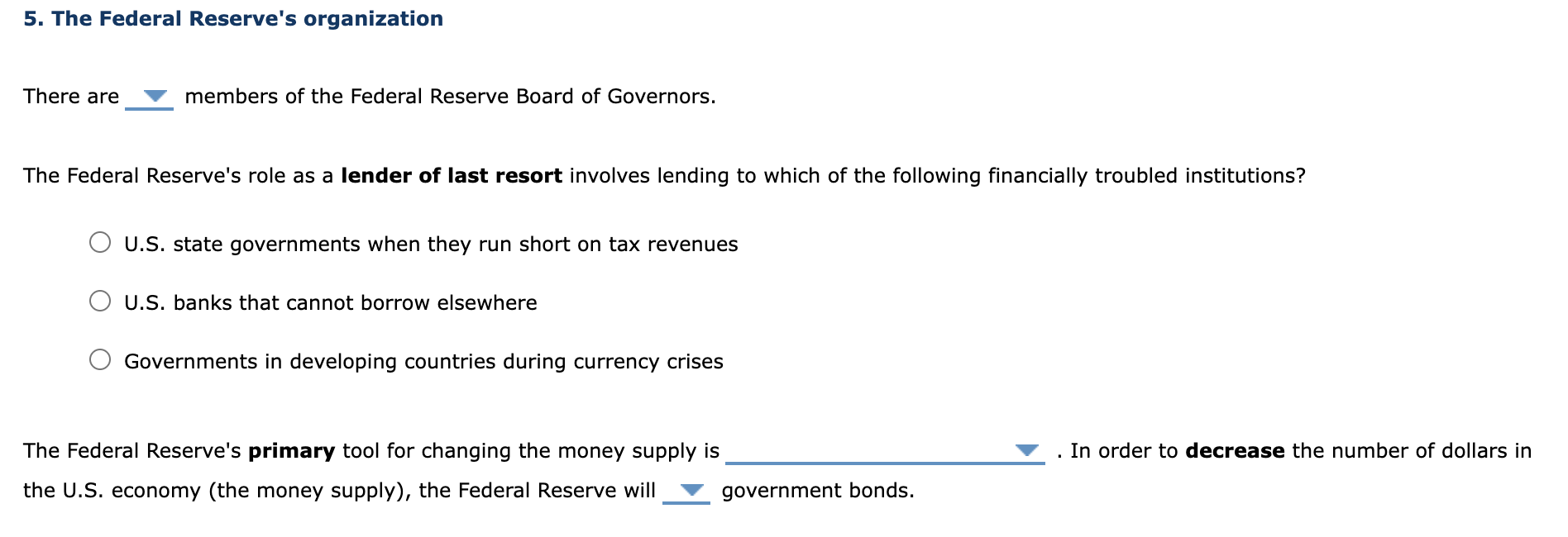 Solved The Federal Reserve S Organization There Are Chegg