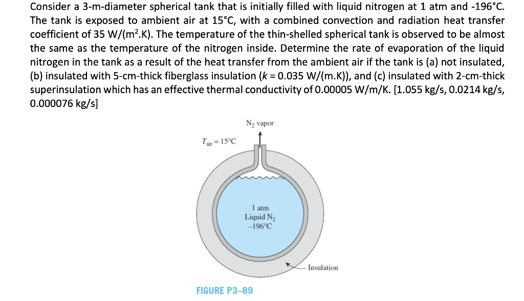 Solved Consider A M Diameter Spherical Tank That Is Chegg