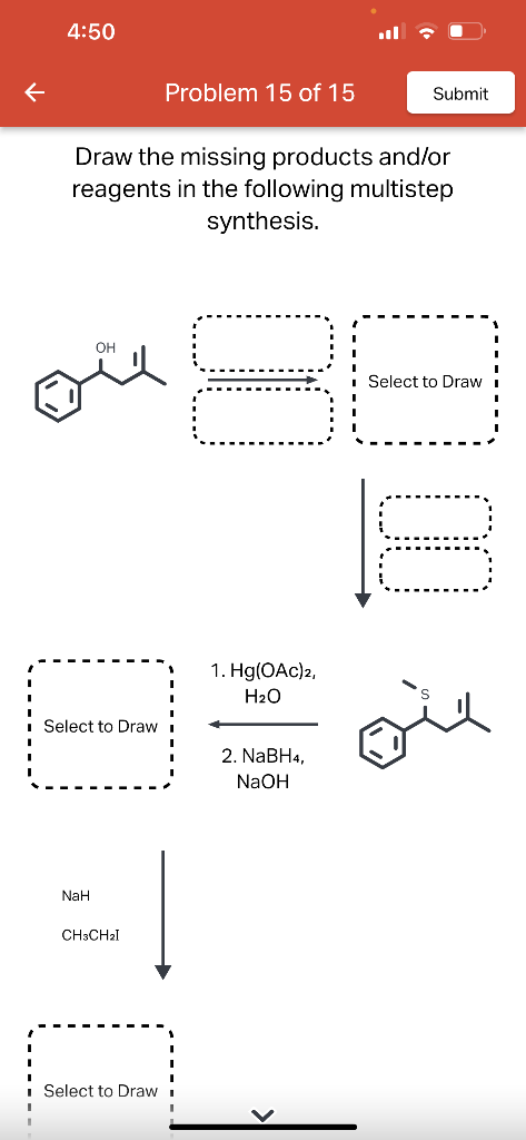 Solved Draw The Missing Products And Or Reagents In The Chegg