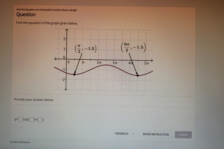 Solved Find The Equation Of A Sinusoidal Function Given A Chegg