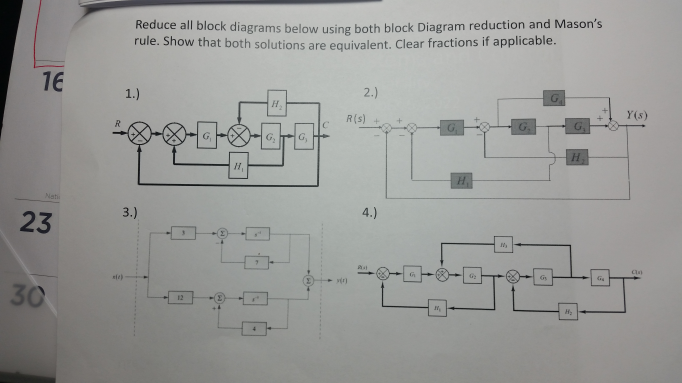 Solved Reduce All Block Diagrams Below Using Both Block Chegg