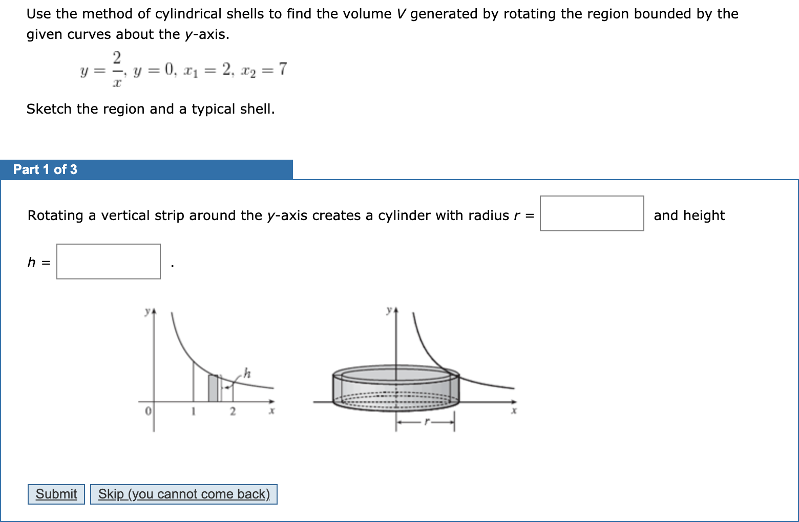 Solved Use The Method Of Cylindrical Shells To Find The Chegg