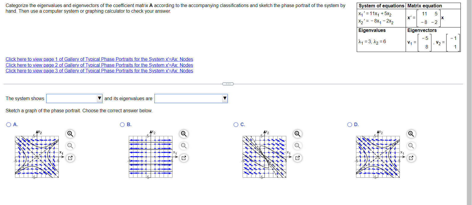 Solved Categorize The Eigenvalues And Eigenvectors Of The Chegg