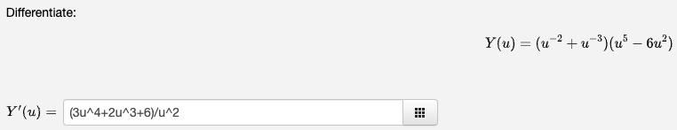 Solved Differentiate Y U U2 U3 U56u2 Y Chegg