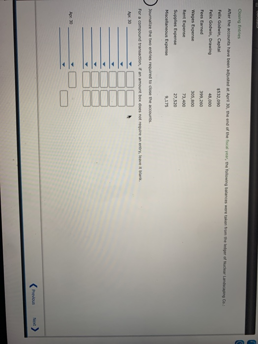 Solved Closing Entries After The Accounts Have Been Adjusted Chegg