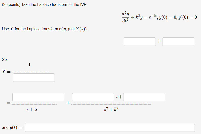 Solved 25 Points Take The Laplace Transform Of The IVP Chegg