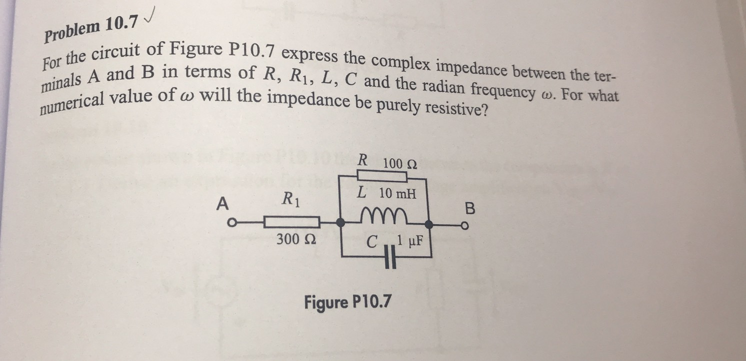 Solved Problem For The Circuit Of Figur Minals A And Chegg