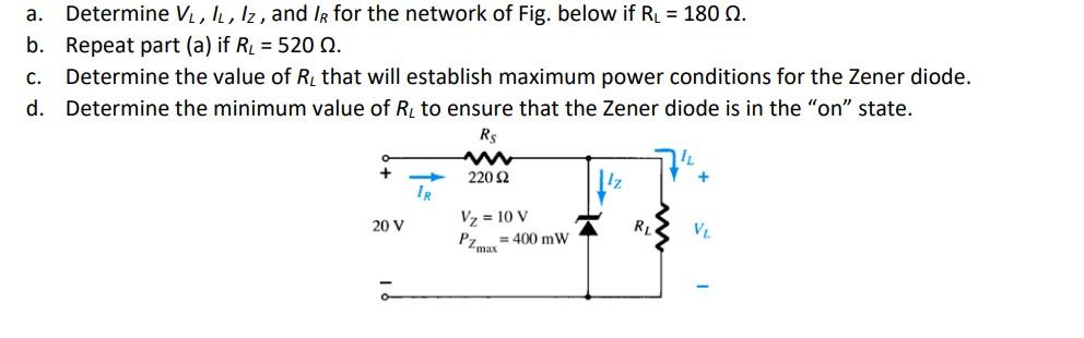 Solved A Determine Vl Il Iz And Ir For The Network Of Fig Chegg