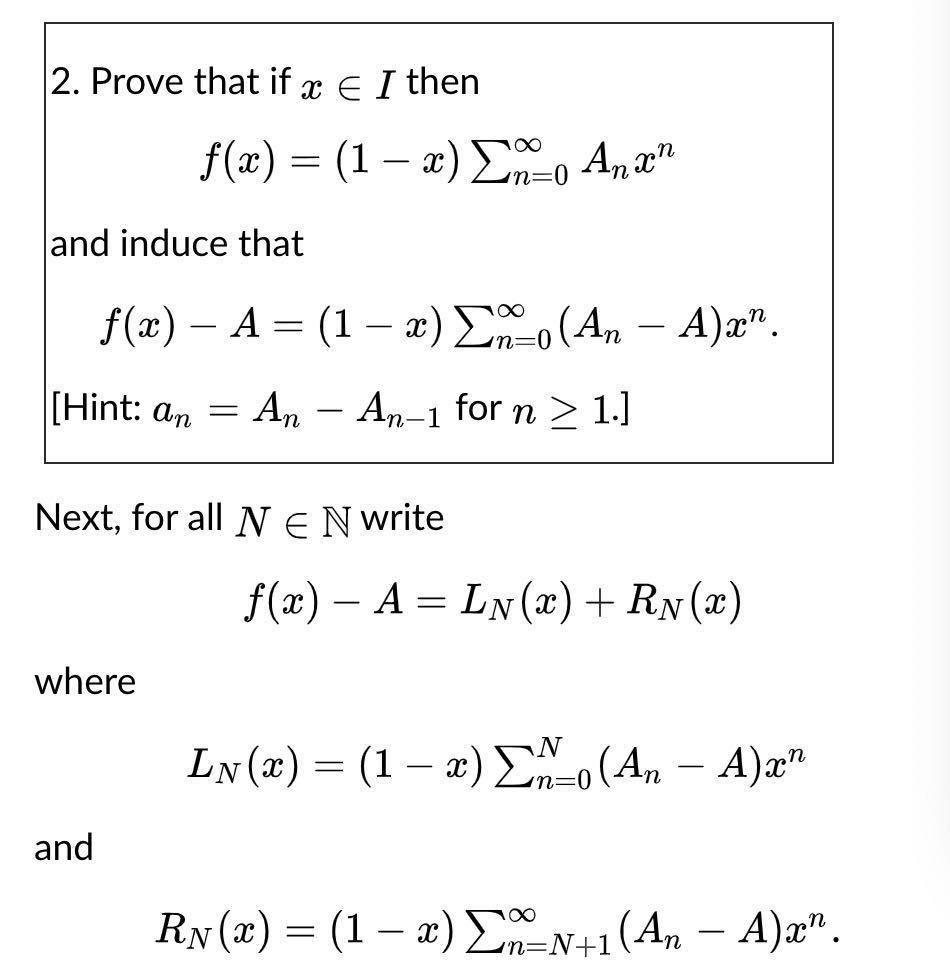 Solved The Purpose Of This Question Is To Prove The Chegg