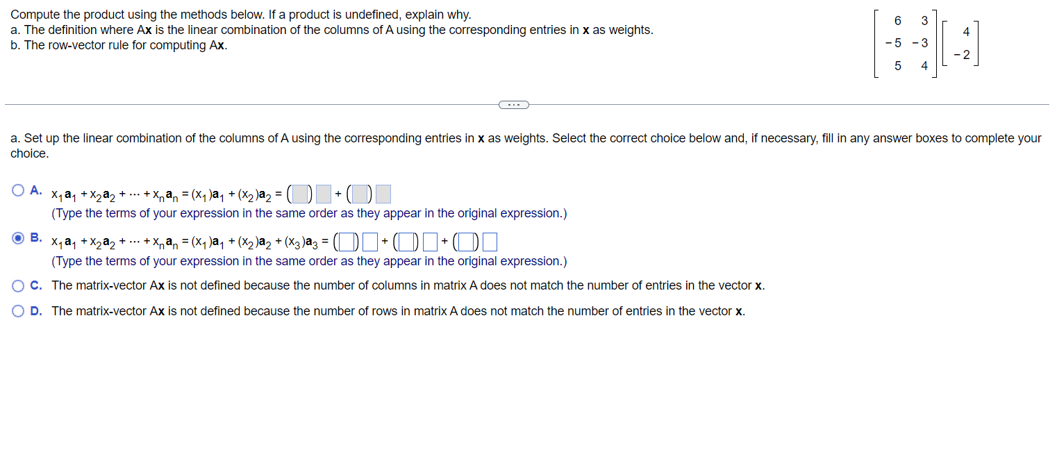 Solved Compute The Product Using The Methods Below If A Chegg