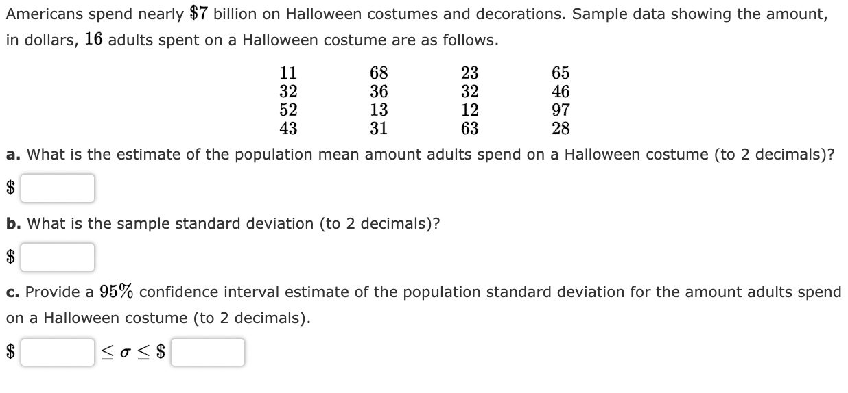 Solved Americans Spend Nearly Billion On Halloween Chegg