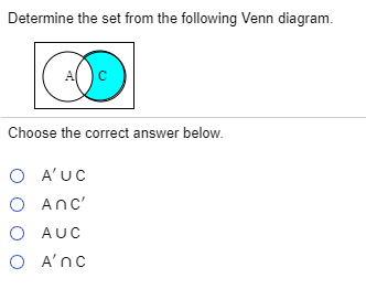 Solved Determine The Set From The Following Venn Diagram Chegg