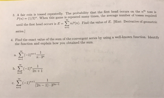 Solved A Fair Coin Is Tossed Repeatedly The Probability Chegg