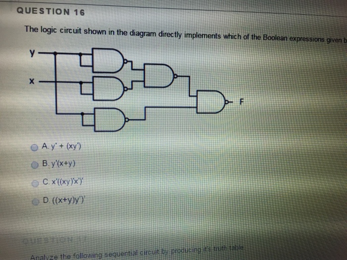 Solved The Logic Circuit Shown In The Diagram Directly Chegg