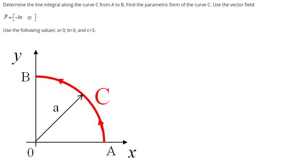 Solved Determine The Line Integral Along The Curve C From A Chegg