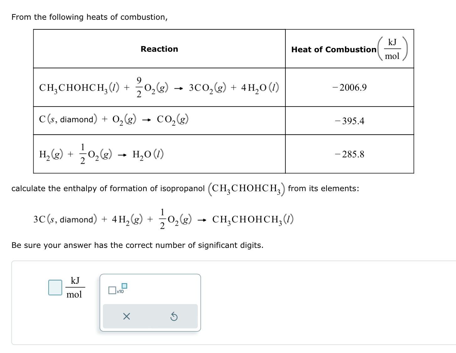 Solved From The Following Heats Of Combustion Calculate The Chegg