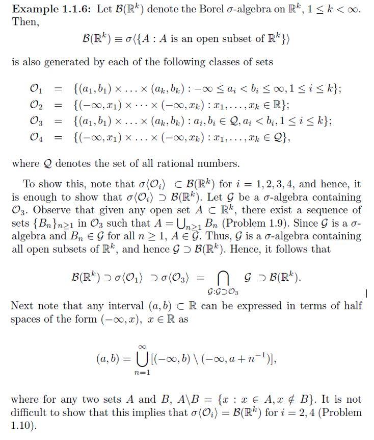 Solved Example 1 1 6 Let B Rk Denote The Borel O Algebra Chegg