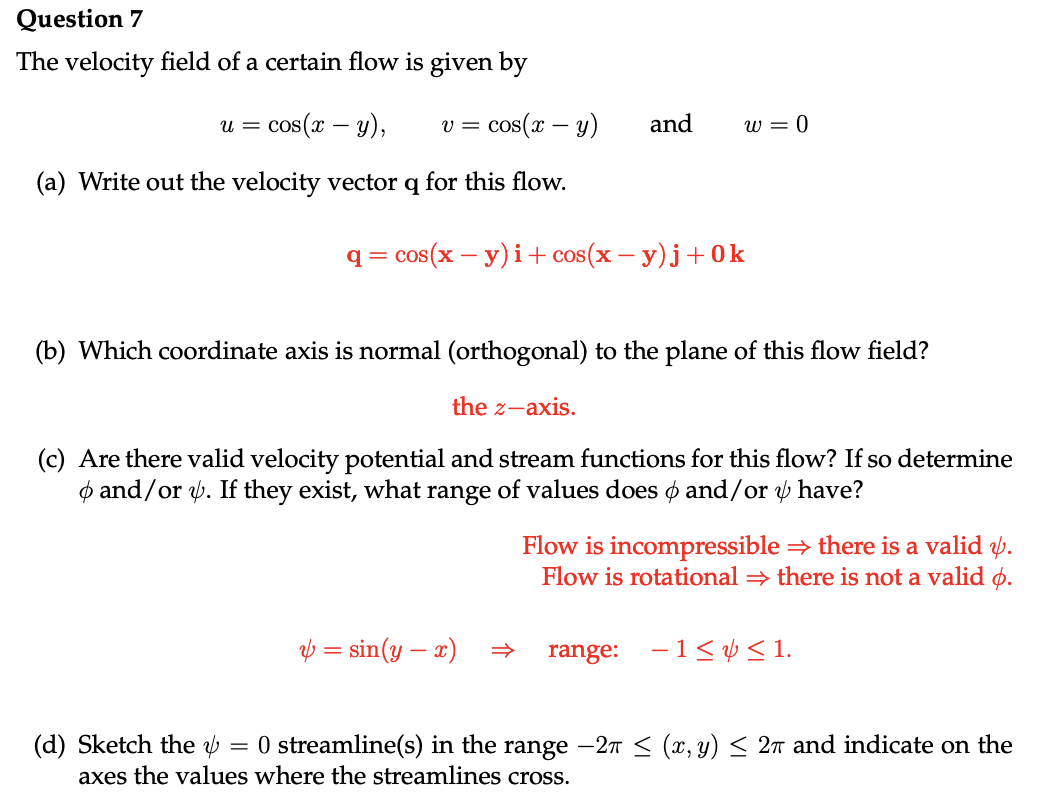 Solved The Velocity Field Of A Certain Flow Is Given By Chegg