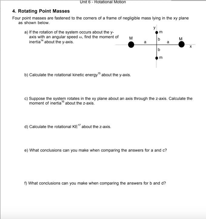 Solved Unit Rotational Motion Rotating Point Masses Chegg