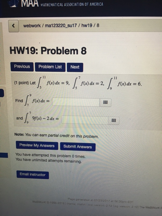 Solved Let Integral 5 11 F X Dx 9 Integral 5 7 F X Dx Chegg