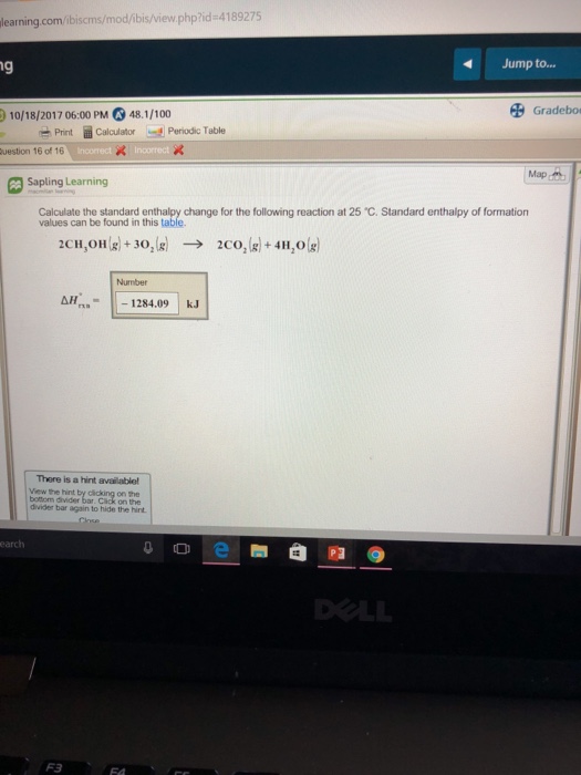 Solved Calculate The Standard Enthalpy Change For The Chegg