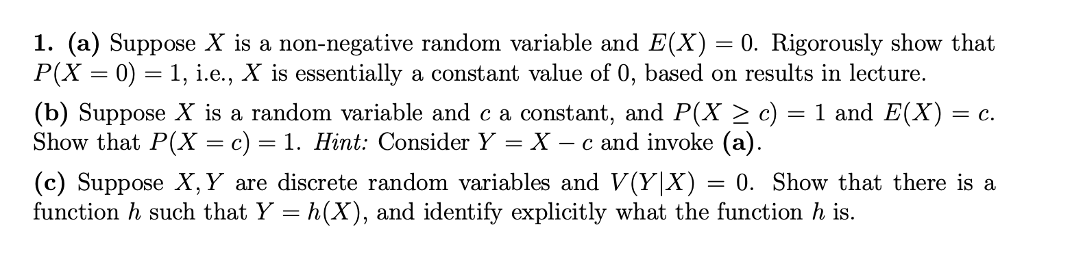 Solved 1 A Suppose X Is A Non Negative Random Variable Chegg