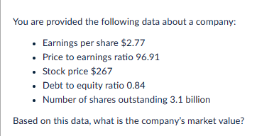 Solved You Are Provided The Following Data About A Company Chegg