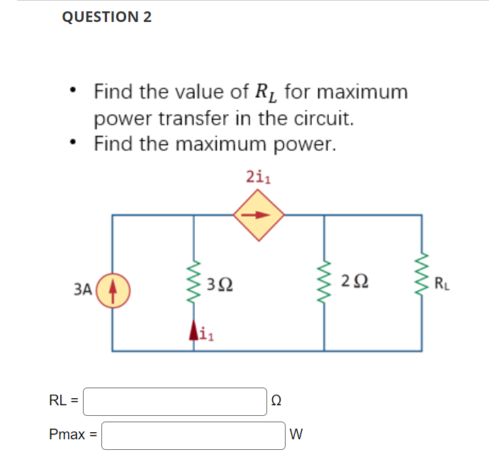 Solved Find The Value Of RL For Maximum Power Transfer In Chegg