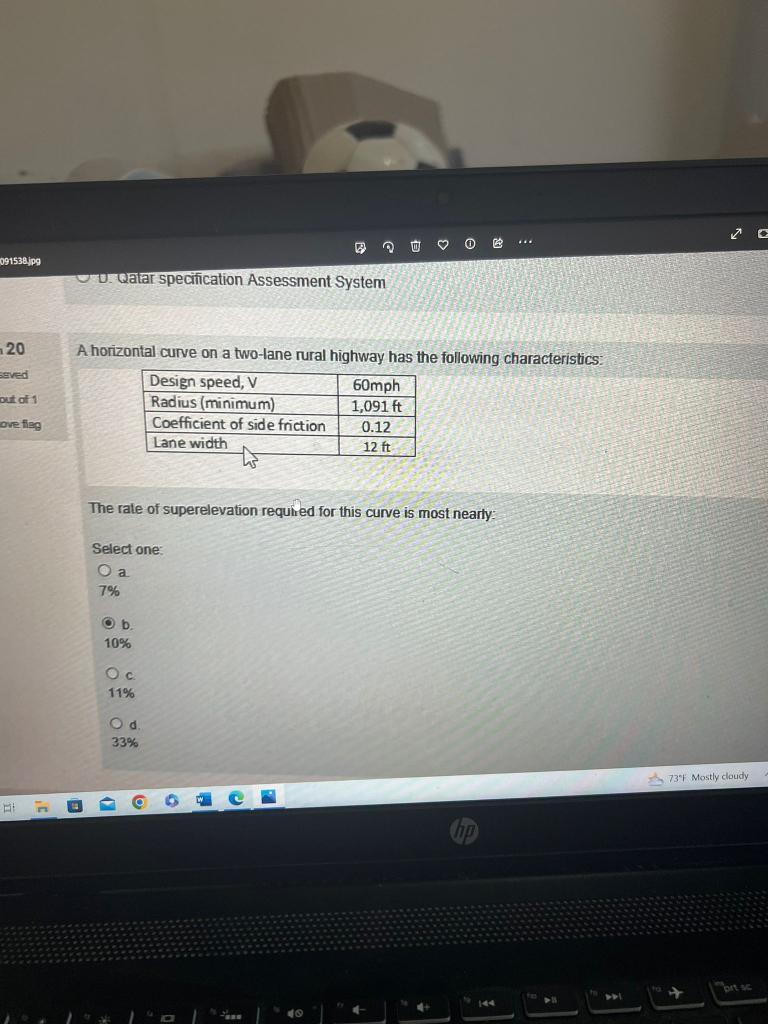 Solved A Horizontal Curve On A Two Lane Rural Highway Has Chegg