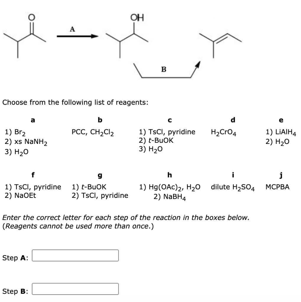 Solved Practice The Skill 12 22 Identify The Reagents Chegg