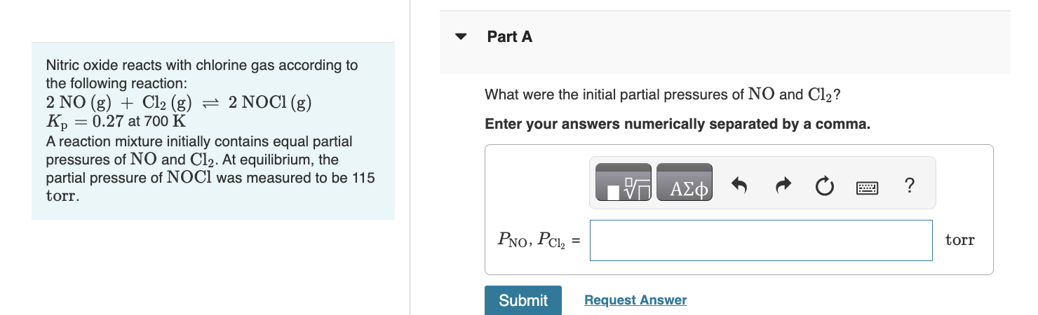 Solved Please Help I M So Lost Nitric Oxide Reacts With Chegg