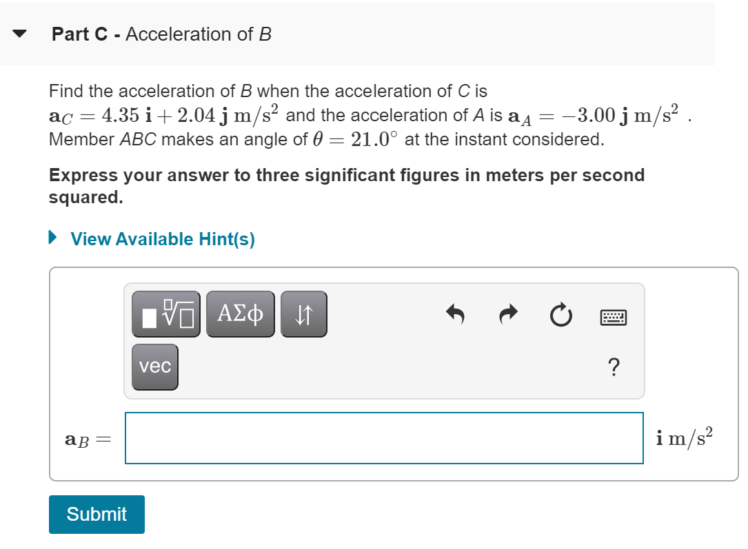 Solved Learning Goal Part A Acceleration Of A Find The Chegg