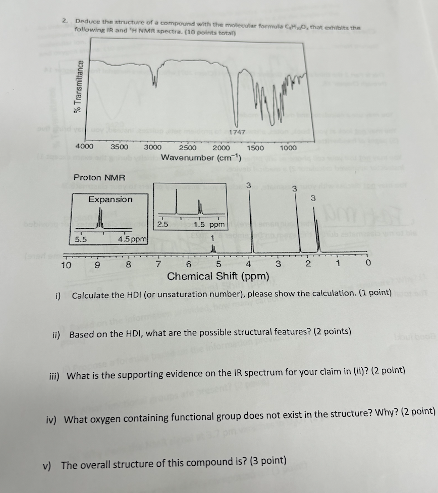 Solved 2 Deduce The Structure Of A Compound With The Chegg