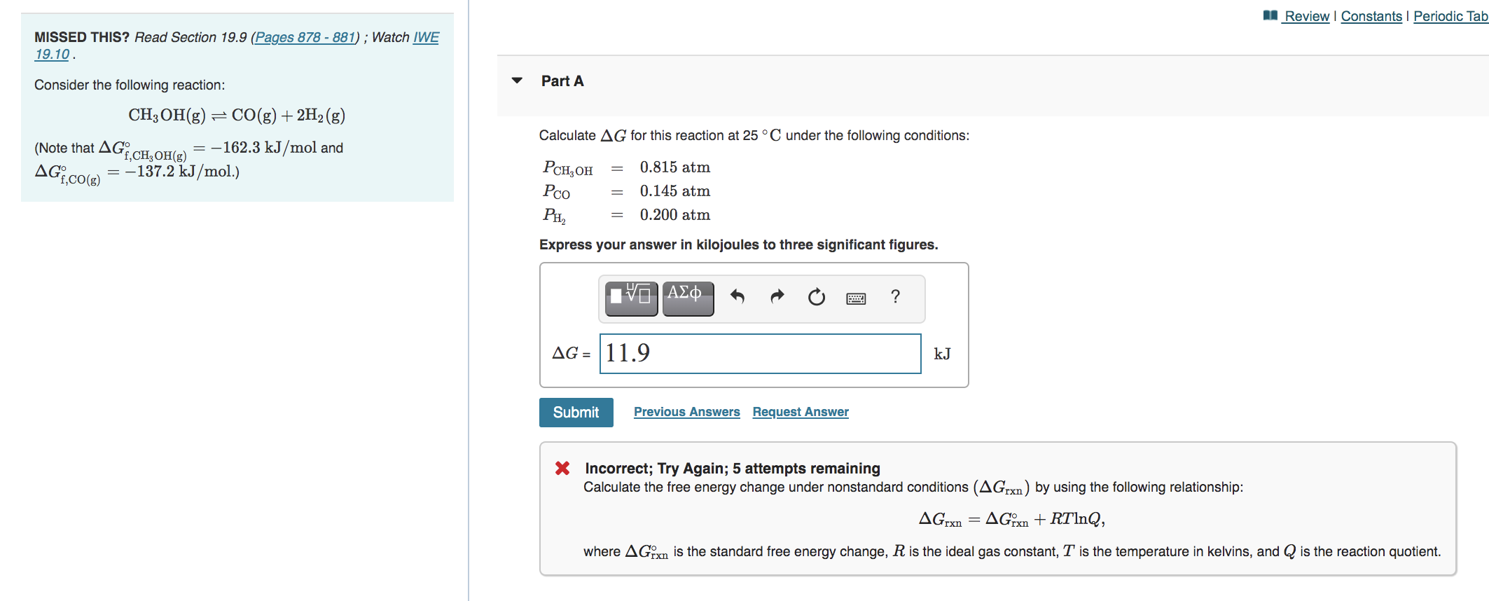 Solved Review Constants Periodic Tab MISSED THIS Read Chegg