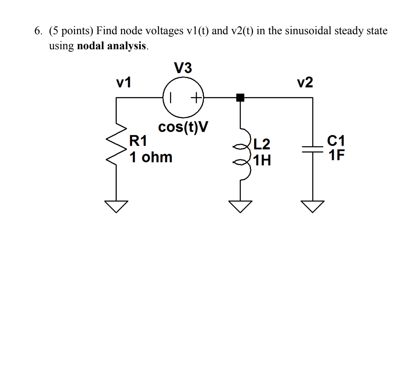 Solved Points Find Node Voltages V T And V T In Chegg