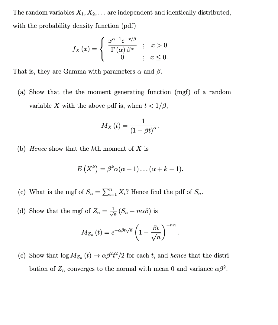 Solved The Random Variables X X Are Independent And Chegg