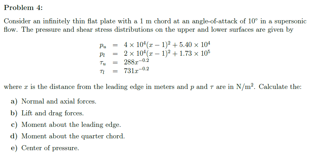 Solved Problem 4 Consider An Infinitely Thin Flat Plate Chegg