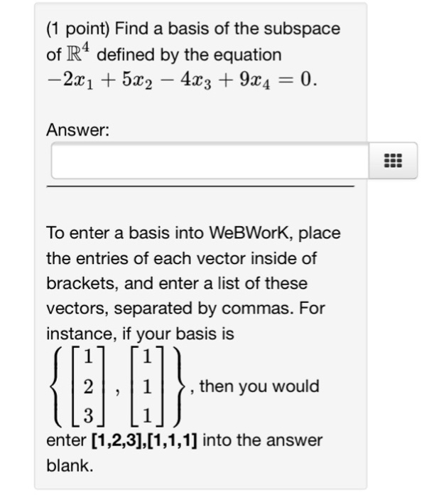 Solved Find A Basis Of The Subspace Of R Defined By The Chegg